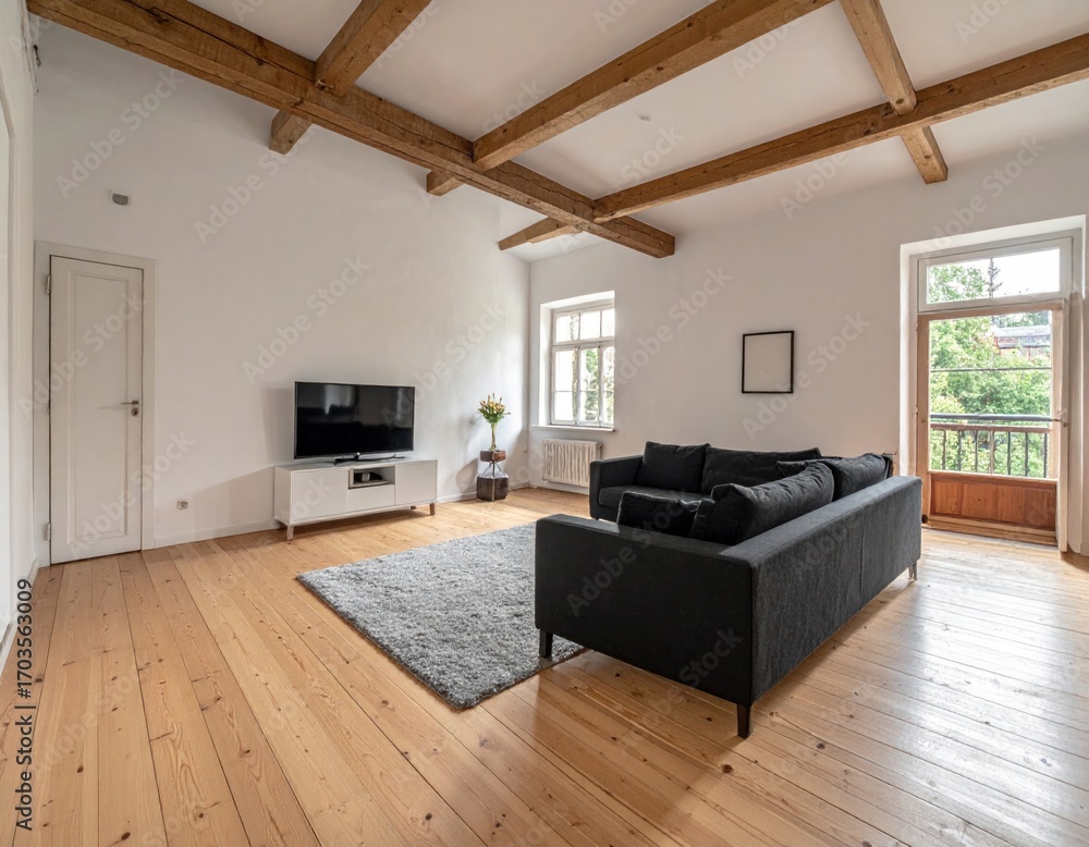 Fototapeta premium Spacious living room interior design