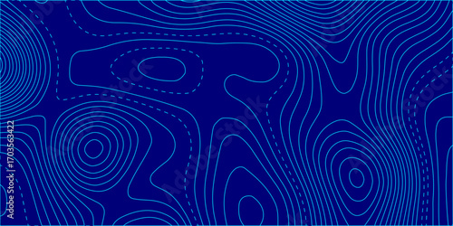 Blue vector illustration of an abstract swirl pattern with circles and waves. image grid geographic relief. Mountain topographic terrain map background. Topographic contour map with marker. mountains
