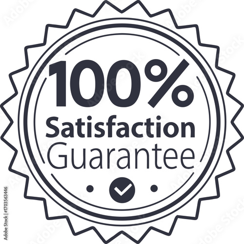 Guarantee badge, label design vector illustration isolated on transparent background