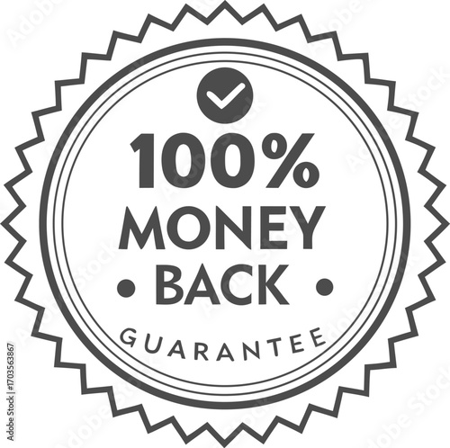 Guarantee badge, label design vector illustration isolated on transparent background