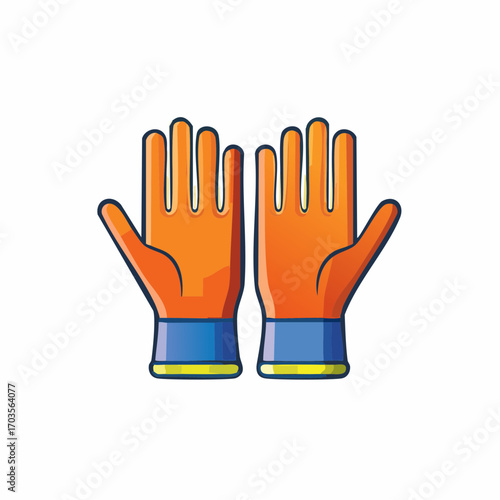 Protective Work Gloves Illustration in Flat Vector Industrial Equipment Design
