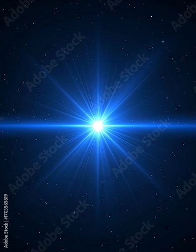 Blue starburst, space, cosmic, night, design