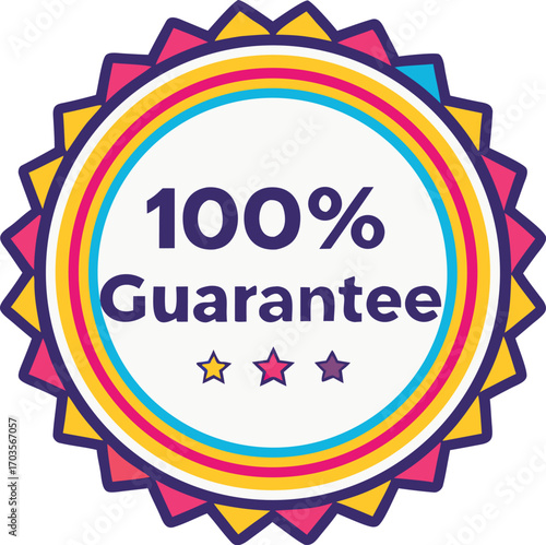 Guarantee badge, label design vector illustration isolated on transparent background
