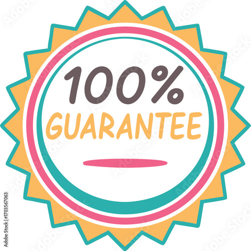 Guarantee badge, label design vector illustration isolated on transparent background