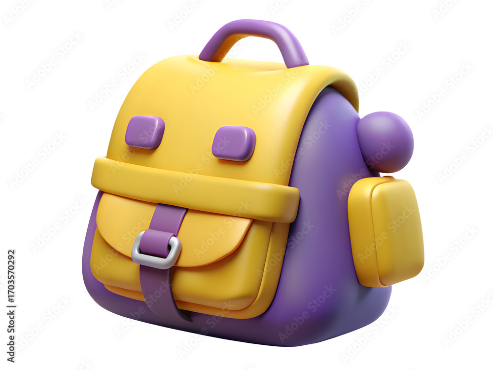 Fototapeta premium Cute 3d cartoon backpack for school or travel