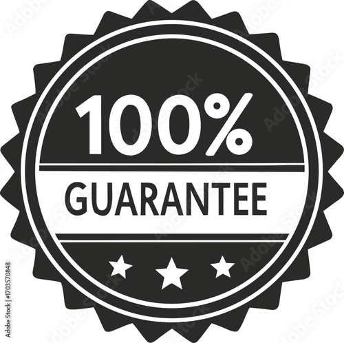 Guarantee badge, label design vector illustration isolated on transparent background