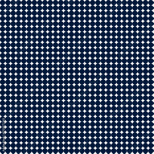 Seamless navy polka dot pattern offers a versatile, minimalist aesthetic. Perfect for backgrounds, textiles, or branding, it embodies clean lines and timeless geometric appeal in a compact design. Ide