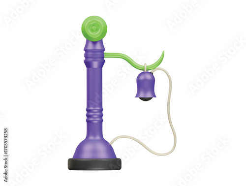 candlestick telephone icon 3d illustration render