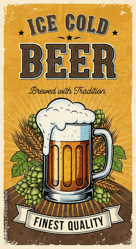 Vintage Beer Poster. 