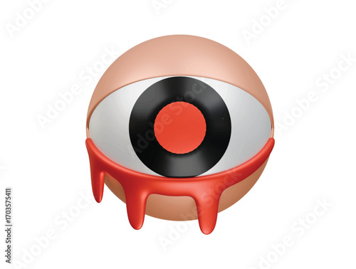 bloody eye icon 3d illustration render