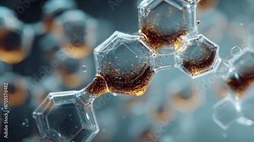 Complex Molecular Structure Visualizing Interconnected Scientific Concepts