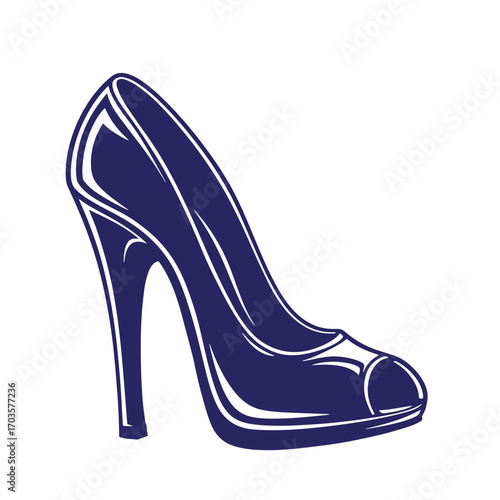 Elegant vector illustration of a high heel open toe stiletto fashionable women's shoe