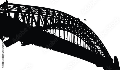 Silhouette of the iconic sydney harbour bridge, a symbol of engineering marvel and australian heritage, the bridges intricate steel structure