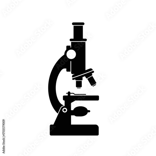 Microscope isolated on white background for science and laboratory use