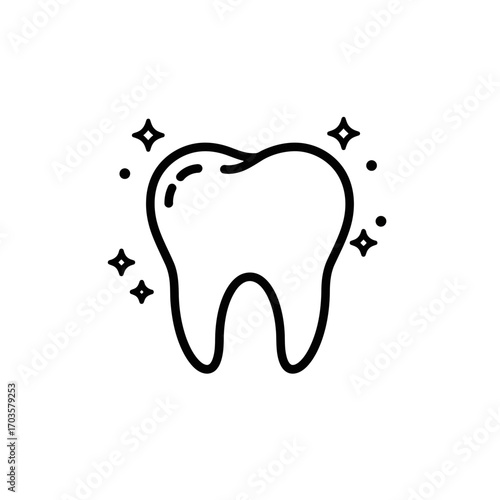 Tooth icon illustration on transparent background