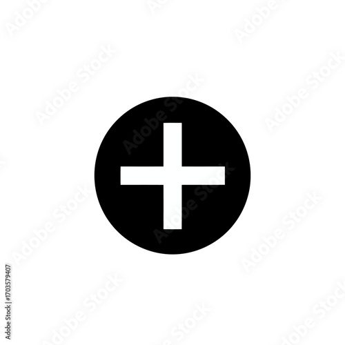 White cross symbol isolated on plain background for medical and first aid concept