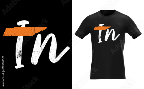 Tennessee state flag design with orange and white elements