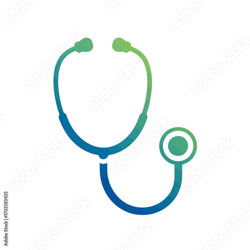 A vibrant gradient-colored stethoscope, a medical instrument used for auscultation.