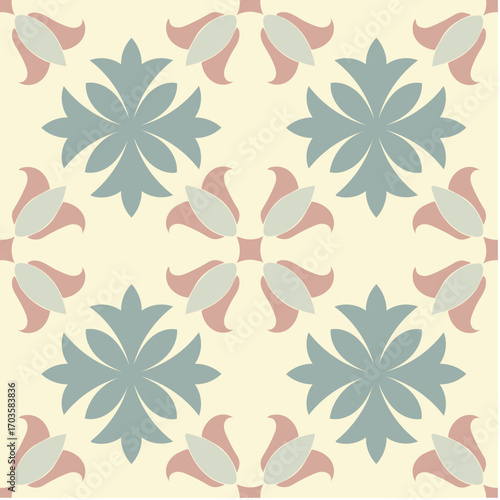 Seamless pattern background with plant and flower theme
