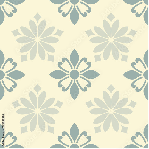 Seamless pattern background with plant and flower theme