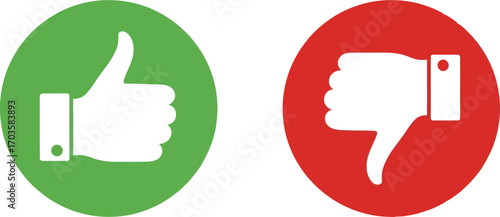 Thumbs up and thumbs down symbols.