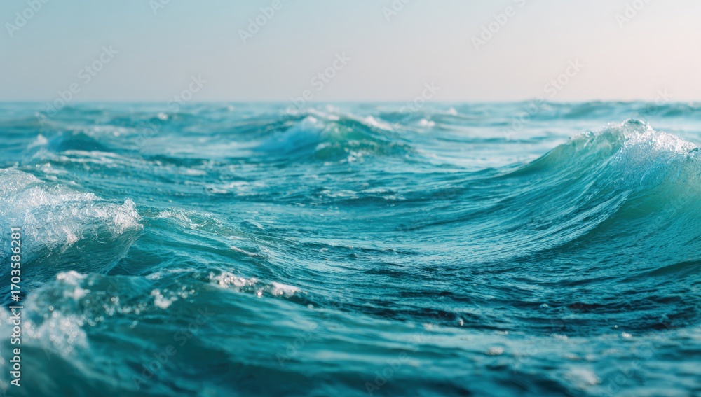 Fototapeta premium Panoramic view of turquoise ocean waves