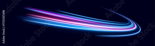 Blurred blue neon streaks race across a dark speedway, evoking speed and precision. Cool tones dominate the scene. It’s a digital rush through motion and light.