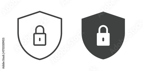 Security icon. Line and glyph solid icon. Editable stroke and Perfect pixel isolated on white background. Vector illustration