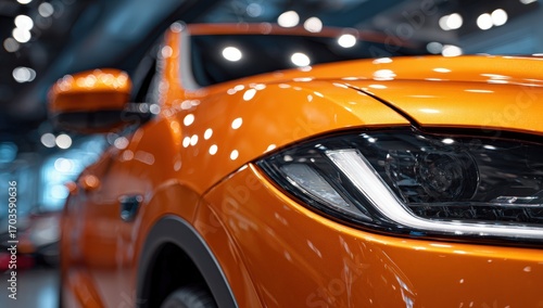Wallpaper Mural Close-up of a shiny orange car's front Torontodigital.ca