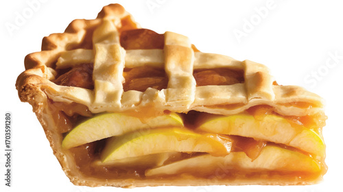 Slice of Apple Pie with Lattice Crust Isolated on White Background removed twte6xmeqvwphwuxbmmsxg