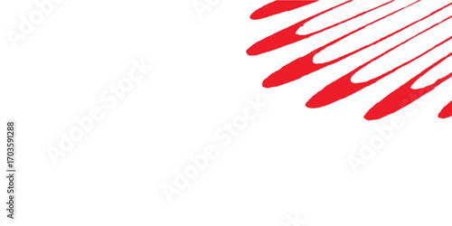 Vector design of red paint splash as a shape of heart with a ribbon, a symbol of romance
