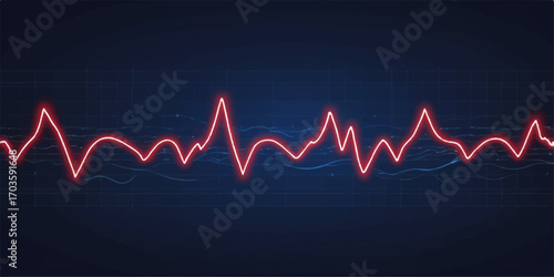 An animated EKG line shows a blue pulse on a monitor, with a red heartbeat graphic illustrating a steady health rate
