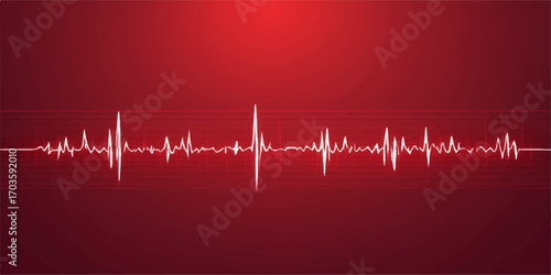 A vivid red heartbeat traces across a medical monitor, an abstract cardiogram of love and life