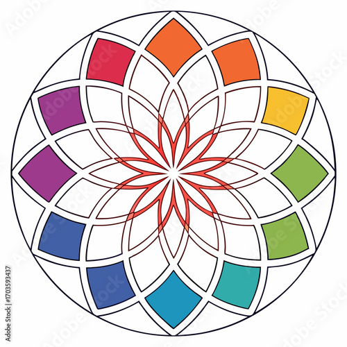 Vector art of colorful flower mandala mandala is a geometric configuration of symbols in various spiritual traditions, mandalas may be employed for focusing attention