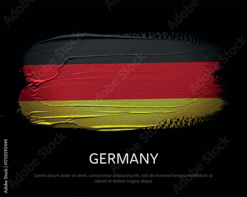 Germany National flag brush painted on black background