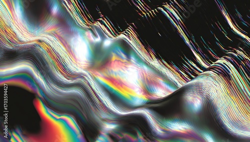 Abstract iridescent wave pattern