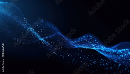 Abstract digital wave of particles