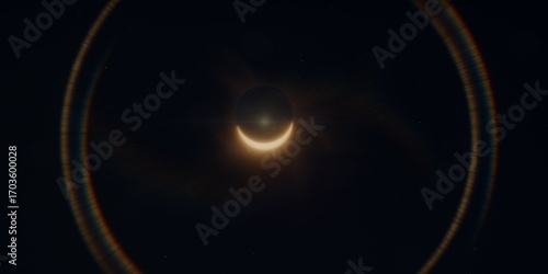 Obraz na plátně Total Solar Eclipse: Corona Revealed in Perfect Alignment