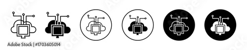 Cloud Computing Icons in Variations with White Background