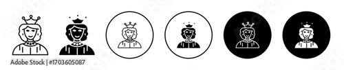 Queen Icon Variations Isolated on White Background