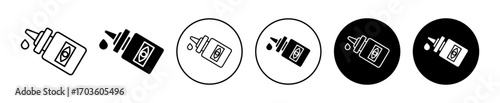 Eye Drops Bottle Icon Variations Isolated on White Background