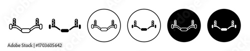 Suspension System Icon Set in Various Styles Isolated on White Background