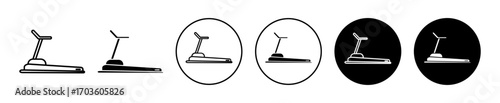 Treadmill Icon Variations Isolated on White Background