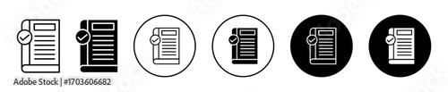 Approved Document Icon in Variations with White Background