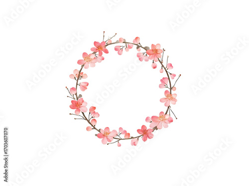 Watercolor Floral Wreath PNG with Transparent Background
