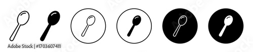 Spoon Icons in Variations with Black and White