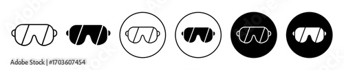 Goggles Icon Set in Variations Isolated on White Background