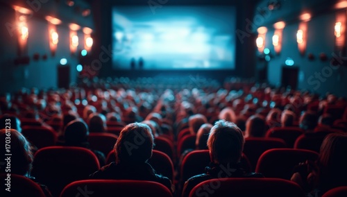 Wallpaper Mural Cinema audience viewing a movie Torontodigital.ca