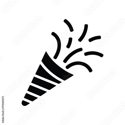 Exploding party popper icon confetti celebration festive fun festive event surprise