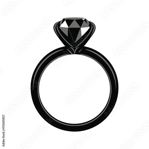 Elegant black diamond engagement ring classic luxury jewelry design symbol of love